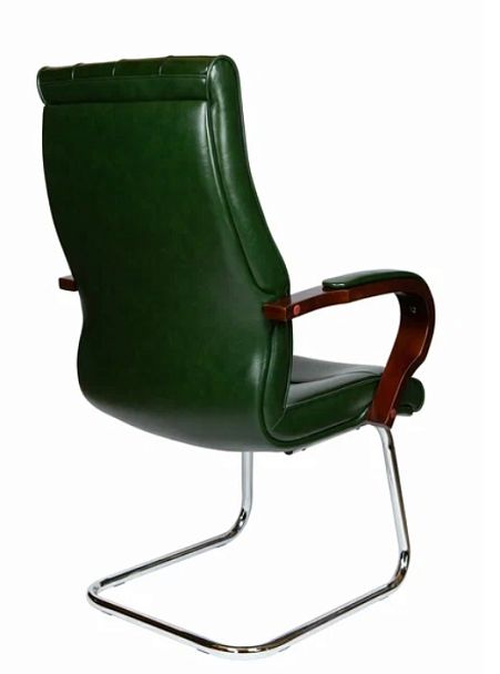 Кресло офисное Боттичелли CF / дерево / зеленая глянцевая кожа - Вид 4