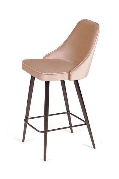 Стул полубарный Oliver, бархат бежевый 5/ чёрный конус - Вид 4