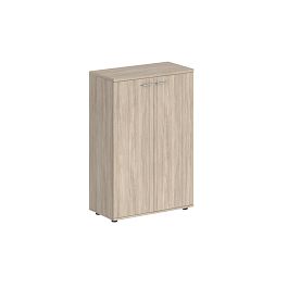 Шкаф средний 800х400х1200, 2-х дв., з.ст ЛДСП / корпус: дуб светлый;  фасады: дуб светлый Сигма / Sigma - Фото предпросмотра