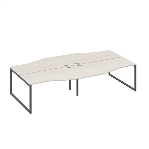 Рабочая станция (4х160) столы Техно каркас DUE A4 А4 Б2 191-2 БП дуб / металлокаркас антрацит - Вид 1