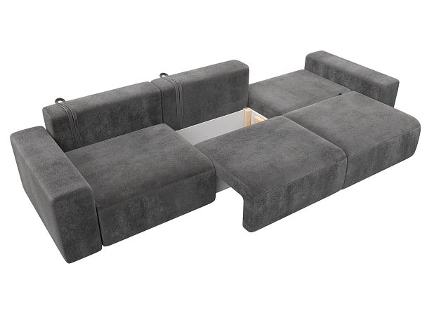 Диван прямой Лига-036 НПБ Классик Лонг Велюр серый - Вид 8