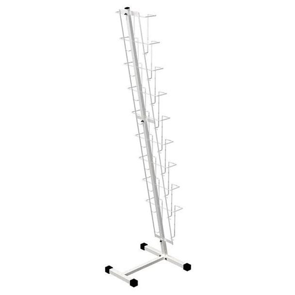 Стойка напольная для рекламных материалов (161х41х39 см), на 9 лотков А4, сетчатая, К010, белая, 1829 - Вид 3