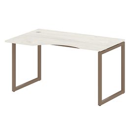 Metal System Quattro Стол криволинейный левый на О-образном м/к 40БО.СА-2 (L) Дуб наварра/Мокко металл 1400*900*750 - Фото предпросмотра