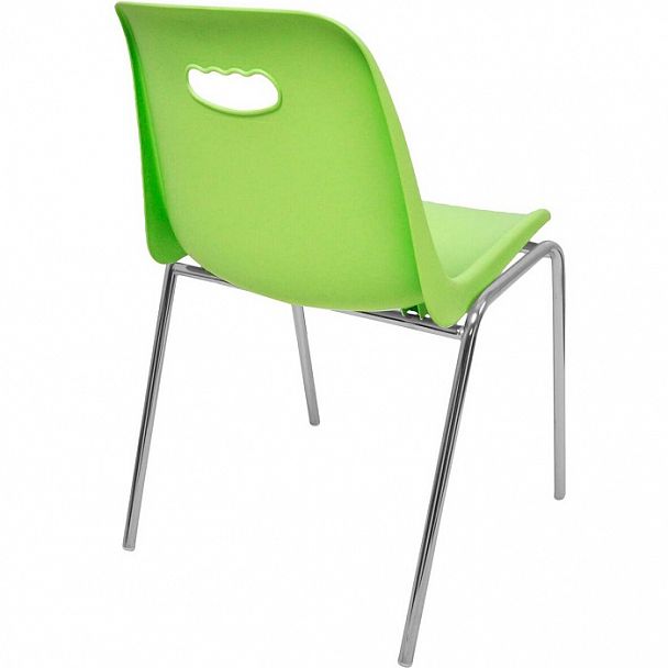 Стул Venezia (4 ножки) каркас хром, зеленый, стопируемый - Вид 4