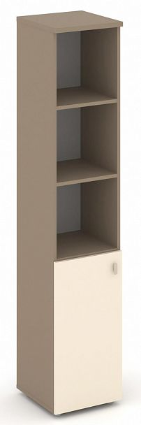 Шкаф высокий узкий (1 низкий фасад ЛДСП) "ESTETICA" ES.SU-1.1 Сатин - Вид 1