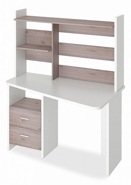 Стол компьютерный Домино Лайт СКЛ-Трап120+НКЛ-120 Белый/Нельсон правый - Вид 1
