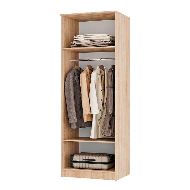 "Сакура" шкаф пл.бельев. 2-х ств.(800х2216х610) дуб сонома/белый - Вид 2