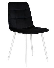 Стул обеденный DOBRIN CHILLY (Черный Holland 75, основание белое) - Фото предпросмотра