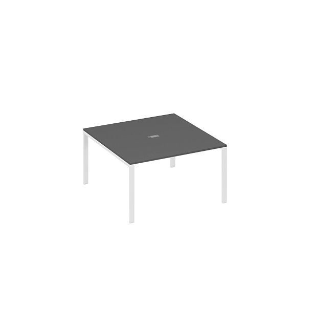 Стол 140x144 для переговоров каркас UNO A4 А4 Б1 135 БП антрацит премиум / металлокаркас белый - Вид 1