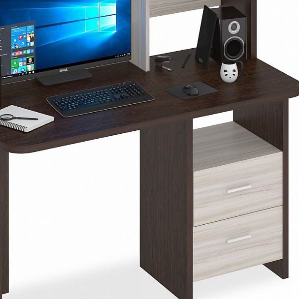 Стол компьютерный Домино Lite СКЛ-Прям120Р+НКЛ-120 Венге/Карамель - Вид 3