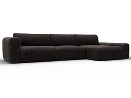 Диван угловой Лига-066 НПБ Лонг угол правый Велюр коричневый - Фото предпросмотра