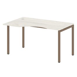 Metal System Quattro Стол криволинейный левый на П-образном м/к 40БП.СА-2 (L) Дуб наварра/Мокко металл 1400*900*750 - Фото предпросмотра