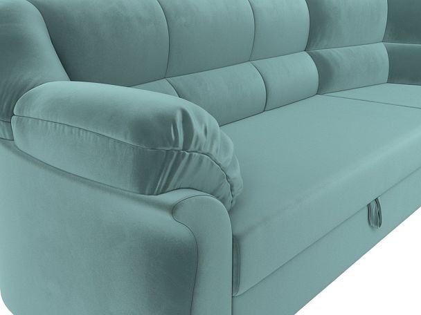 Диван угловой Карнелла правый (полностью Велюр бирюзовый) - Вид 4
