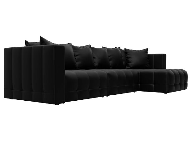 Диван угловой Лига-052 НПБ Лонг угол универсальный Экокожа черный - Вид 3