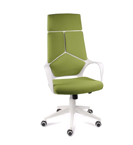 Кресло офисное / IQ / CX0898H-0-215/(White plastic green) белый пластик / зеленая ткань "Кресла для персонала"  ТК-001035000521 зеленый - Вид 1