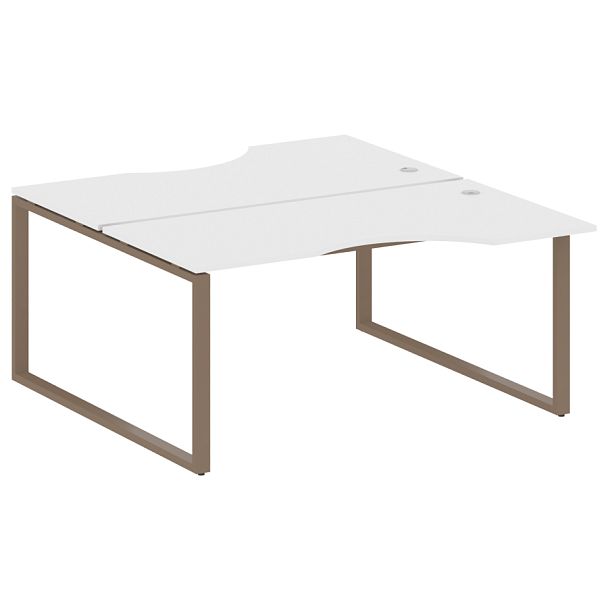 Metal System Р. ст. криволинейная на О-образном м/к БО.РАС-СА-2.1 Белый/Мокко металл 1600*1835*750 - Вид 1