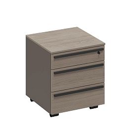 Тумба выкатная 3-х ящичная с замком с доводчиками U.RUS РС 214 ДЧ/ЛС дуб виченца/лава серая - Фото предпросмотра