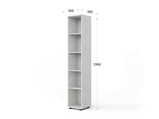 UNITY РШ-4 БЕЛЫЙ Стеллаж открытый Прямой 366x380x1966 - Вид 7
