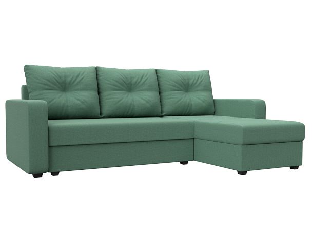 Диван угловой Ливерпуль Лайт правый угол Рогожка зеленый - Вид 1