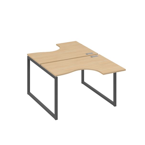 Рабочая станция эргономичная Классика каркас QUATTRO (2х120) A4 А4 Б4 180 БП натуральный дуб / металлокаркас антрацит - Вид 1