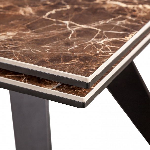 Стол раскладной Grant (160+80), мрамор испанская керамика черный - Вид 6