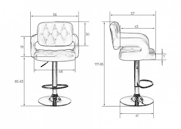 Стул барный DOBRIN TIESTO (серый) - Вид 10