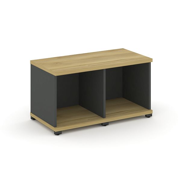 Concept Стеллаж 2 узкие секции, 1 ниша CN.STU-120 Дуб Винченцо/Антрацит/Металл Антрацит 836*420*450 - Вид 1