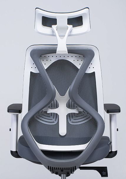 Кресло офисное / Имидж gray / белый пластик / серая сетка / серая ткань - Вид 6