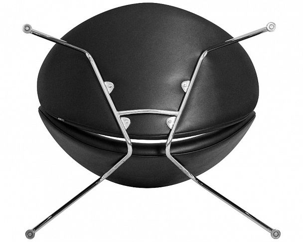 Кресло дизайнерское DOBRIN EMILY (черный винил YP16, хромированная сталь) - Вид 7