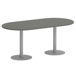 Home Office Стол овальный VR.SP-5-180.1 Металлик/Серый металл 1800*900*750 - Фото предпросмотра