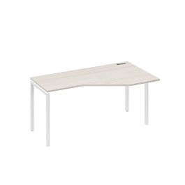 Стол эргономичный правый "Техно" на металлокаркасе DUE A4 А4 Б2 056 БП дуб / металлокаркас белый - Фото предпросмотра