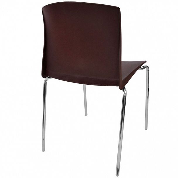 Стул Pull (4 ножки) каркас Хром, коричневый, стопируемый - Вид 3