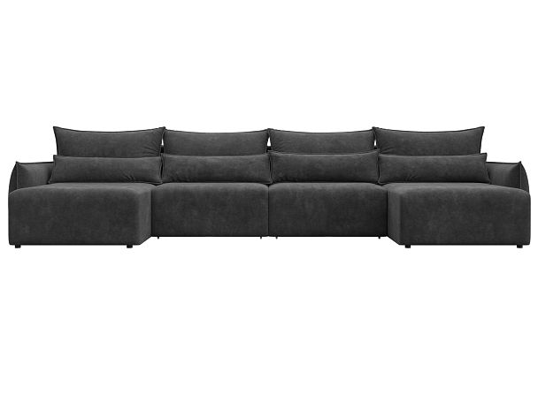 Диван П-образный Лига-051 НПБ Лонг Велюр серый - Вид 2