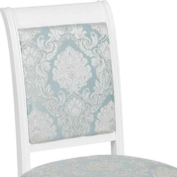 Комплект деревянных стульев с мягким сиденьем Бармс Белая эмаль/Бирюзовый жаккард, 2 шт. - Вид 8