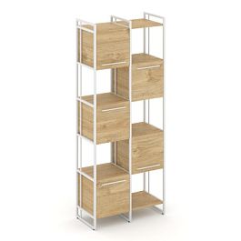 Rift Шкаф комбинированый RF.NS-003 Тиквуд Светлый/Металл Белый 820*396*2010 - Фото предпросмотра