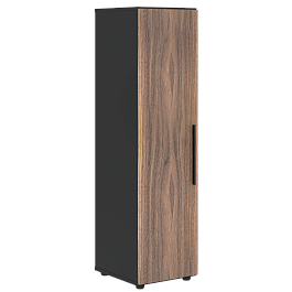 Шкаф средний узкий VRMCS 40.1 Американский орех/Яшма черный 400х430х1517 VELION VENEER - Фото предпросмотра