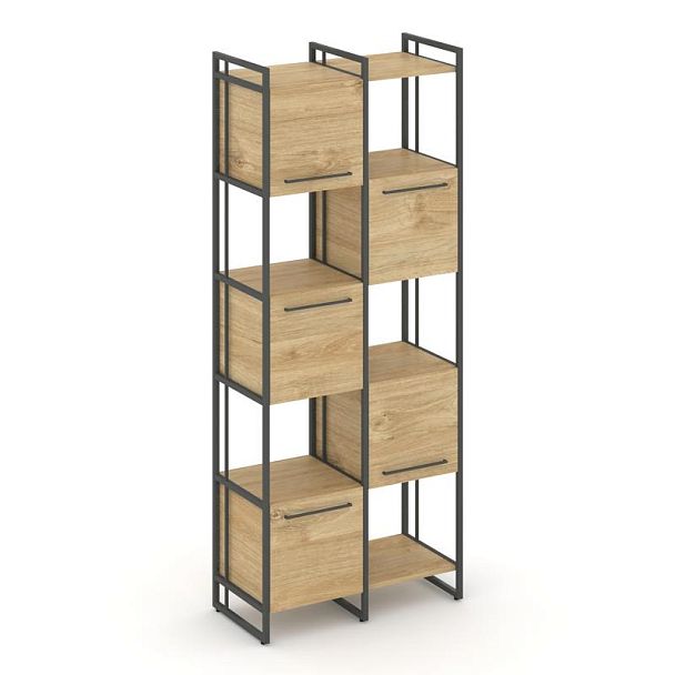 Rift Шкаф комбинированый RF.NS-003 Тиквуд Светлый/Металл Антрацит 820*396*2010 - Вид 1