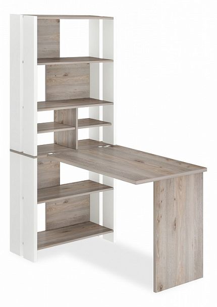 Стол компьютерный Домино Лайт СТЛ-ОВХ+С100Прям без тумбы Белый/Нельсон - Вид 1