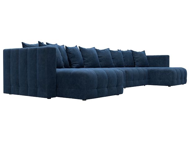 Диван П-образный Лига-052 НПБ Лонг Велюр синий - Вид 3