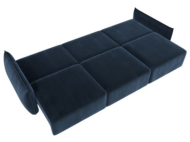 Диван прямой Лига-051 НПБ Лонг Велюр синий - Вид 10