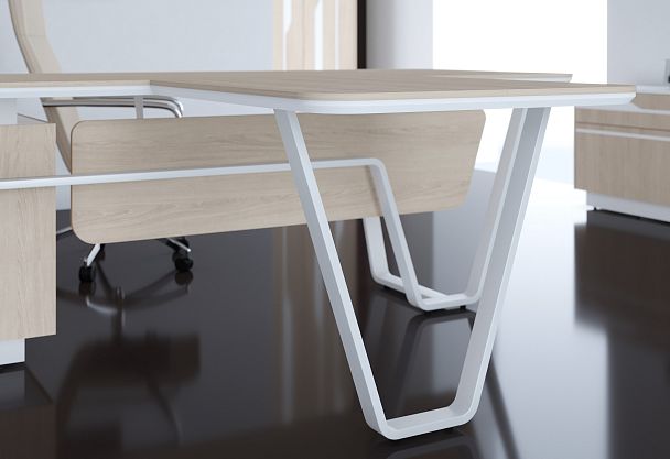 Стол для заседаний СФ-571722.1 Дуб серый/Белый премиум 2200х1340х754 LINE - Вид 2