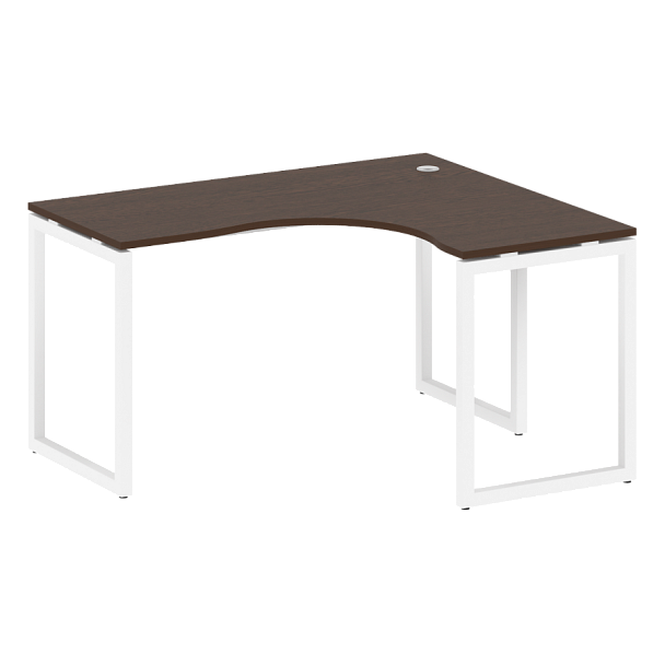 Metal System Quattro Стол криволинейный правый на О-образном м/к 40БО.СА-3 (R) Венге/Белый металл 1400*1200*750 - Вид 1