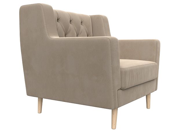 Кресло Брайтон Люкс (полностью велюр бежевый) - Вид 3