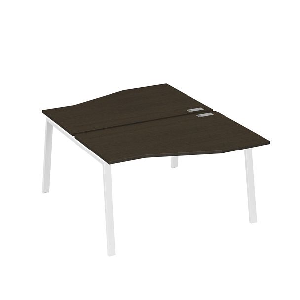 Рабочая станция столы Техно (2х140) каркас TRE A4 А4 Б3 190  БП венге / металлокаркас белый - Вид 1