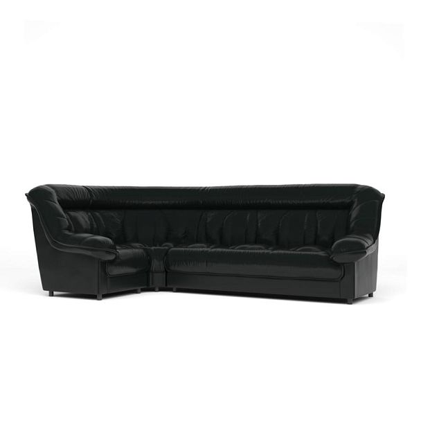 Диван угловой 1У3 Эдельвейс Ed/1y3 экокожа черная CN1114 - Вид 1