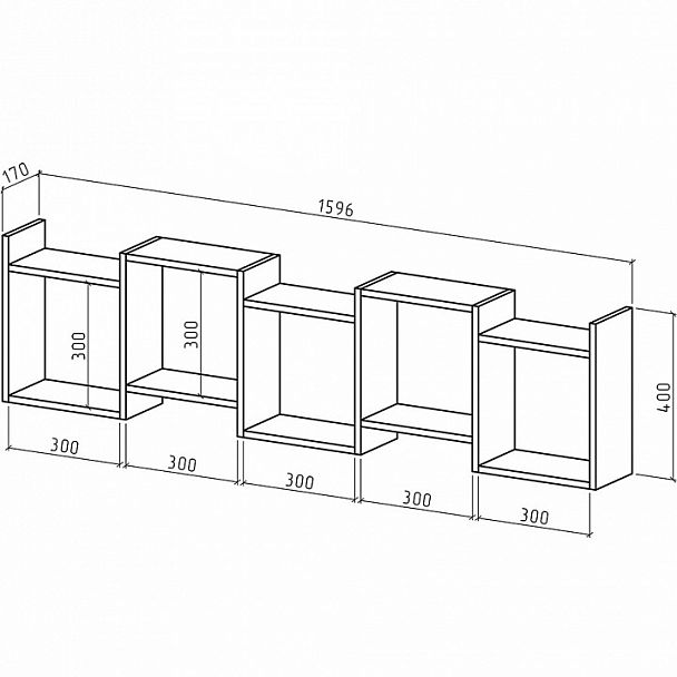 Полка навесная Лайт-34 - Вид 2