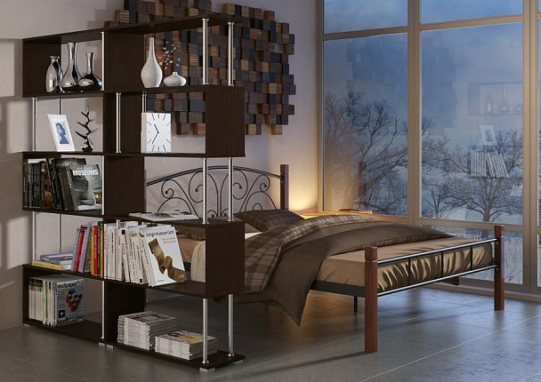 Стеллаж (850х1866х288) венге - Вид 1