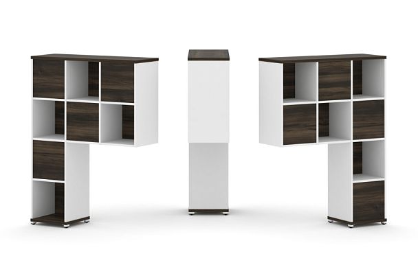 Concept Надставка высокая CN.DNV-001 Дуб Мали/Белый Бриллиант/Металл Белый 1099*350*1486 - Вид 1