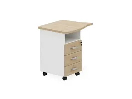 БЕРЛИН / BERLIN Тумба приставная левая 770х670х740 Акация/Белый - Фото предпросмотра