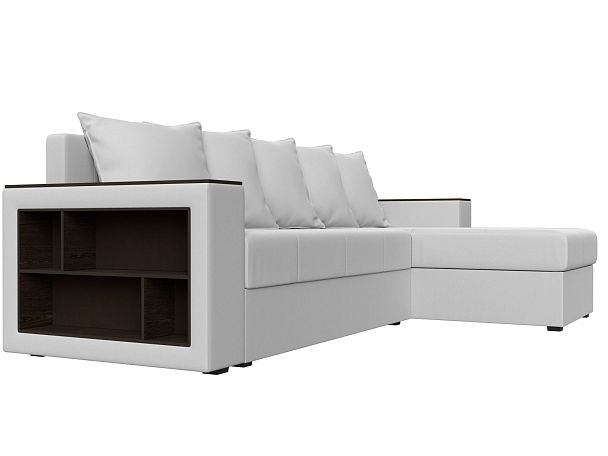 Диван угловой Дубай Лайт угол правый (полностью экокожа белая) - Вид 3